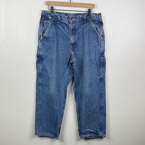 Carhartt Men's Relaxed Fit Heavy Duty Carpenter Cargo Denim Jeans 36 x 30